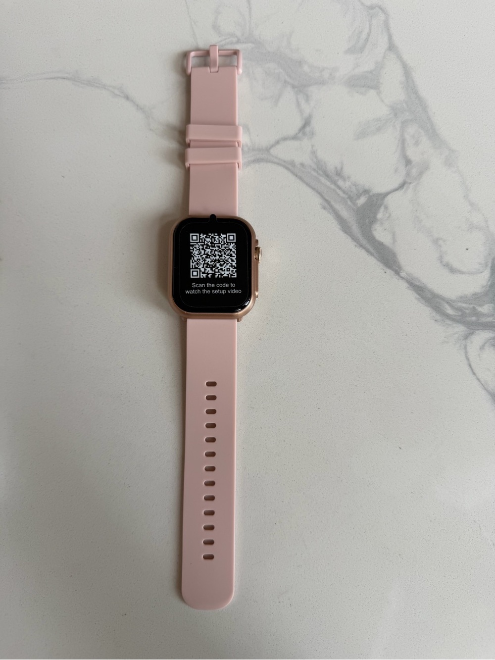 Pink Smartwatch with Silicone Band
